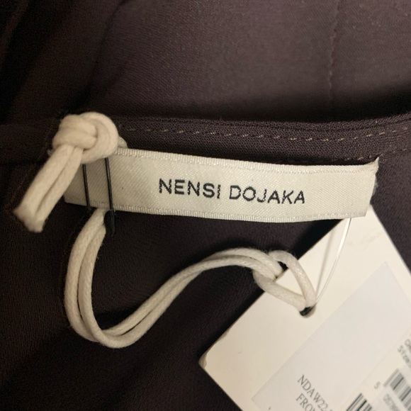 NWT Nensi Dojaka Key Hole Front Cut Out Stretch Viscose Maxi Dress Brown S/M - Picture 6 of 8